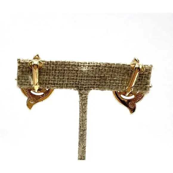 Sarah Coventry Vintage Earrings Clips Clip Ons Gold Tone Estate - Picture 10 of 11
